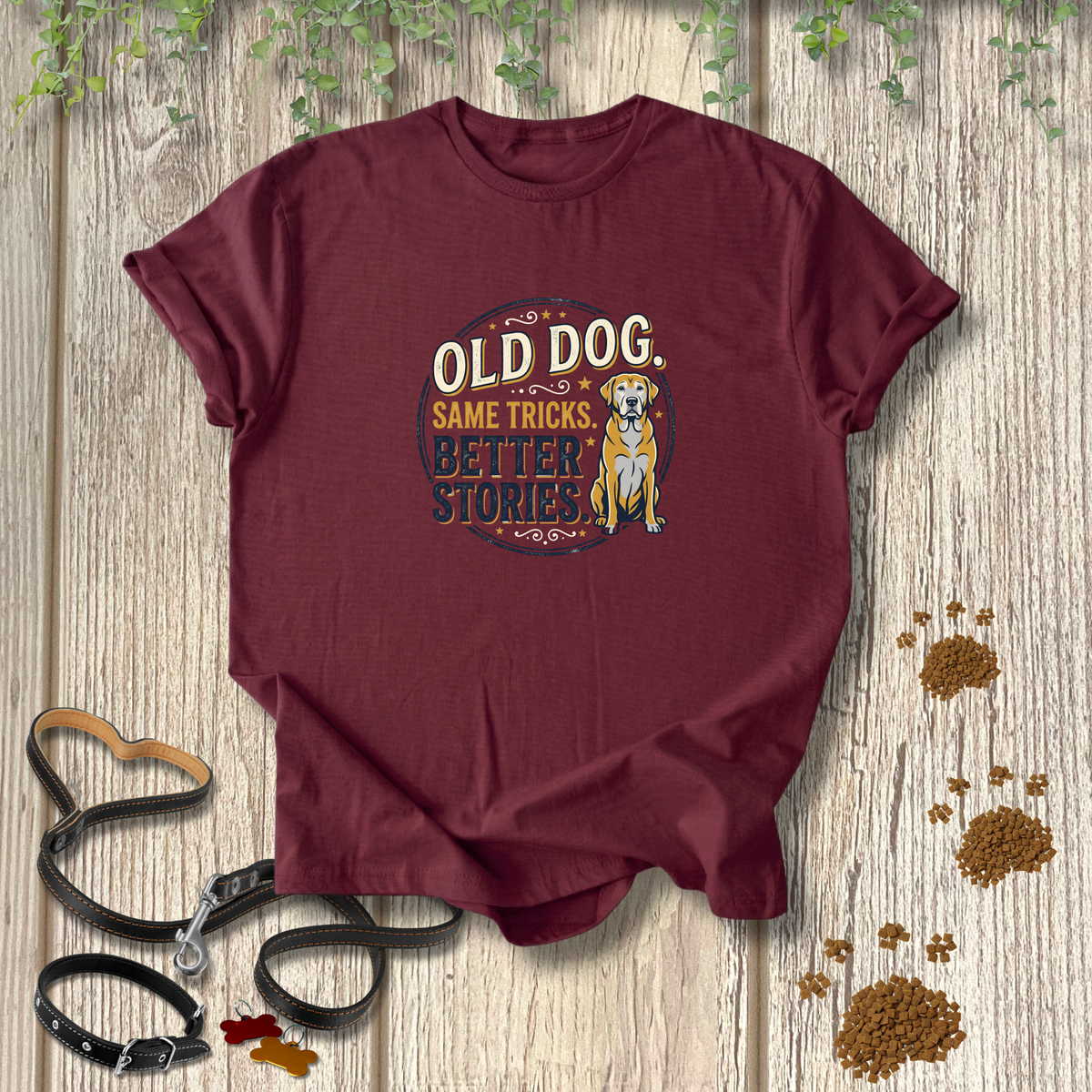 Old Dog Better Stories T-shirt