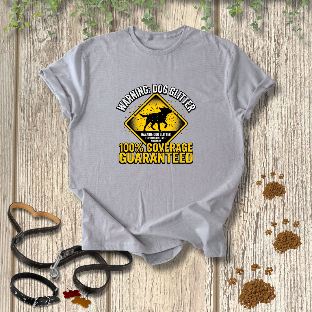 Warning: Dog Glitter T-shirt