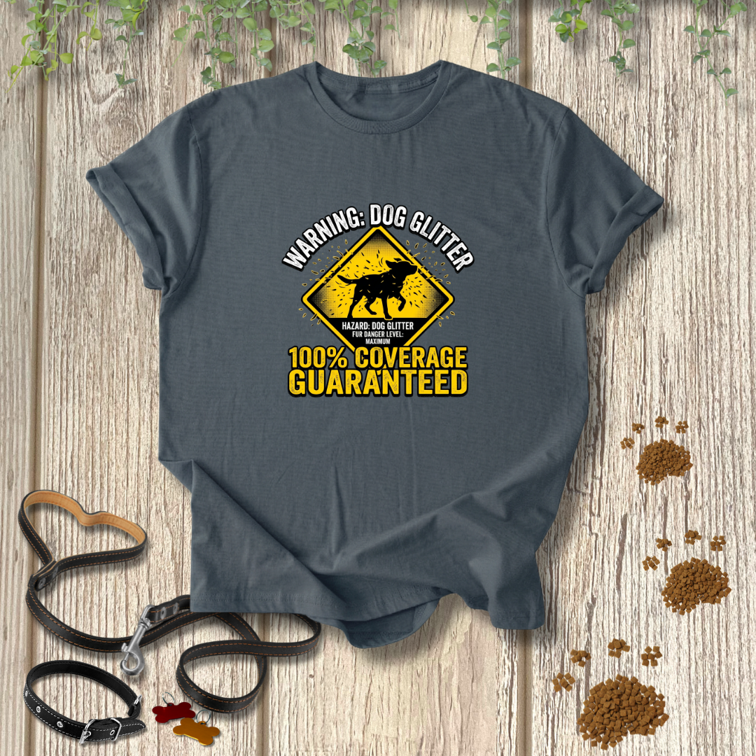 Warning: Dog Glitter T-shirt