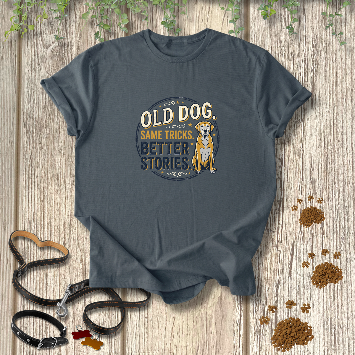 Old Dog Better Stories T-shirt