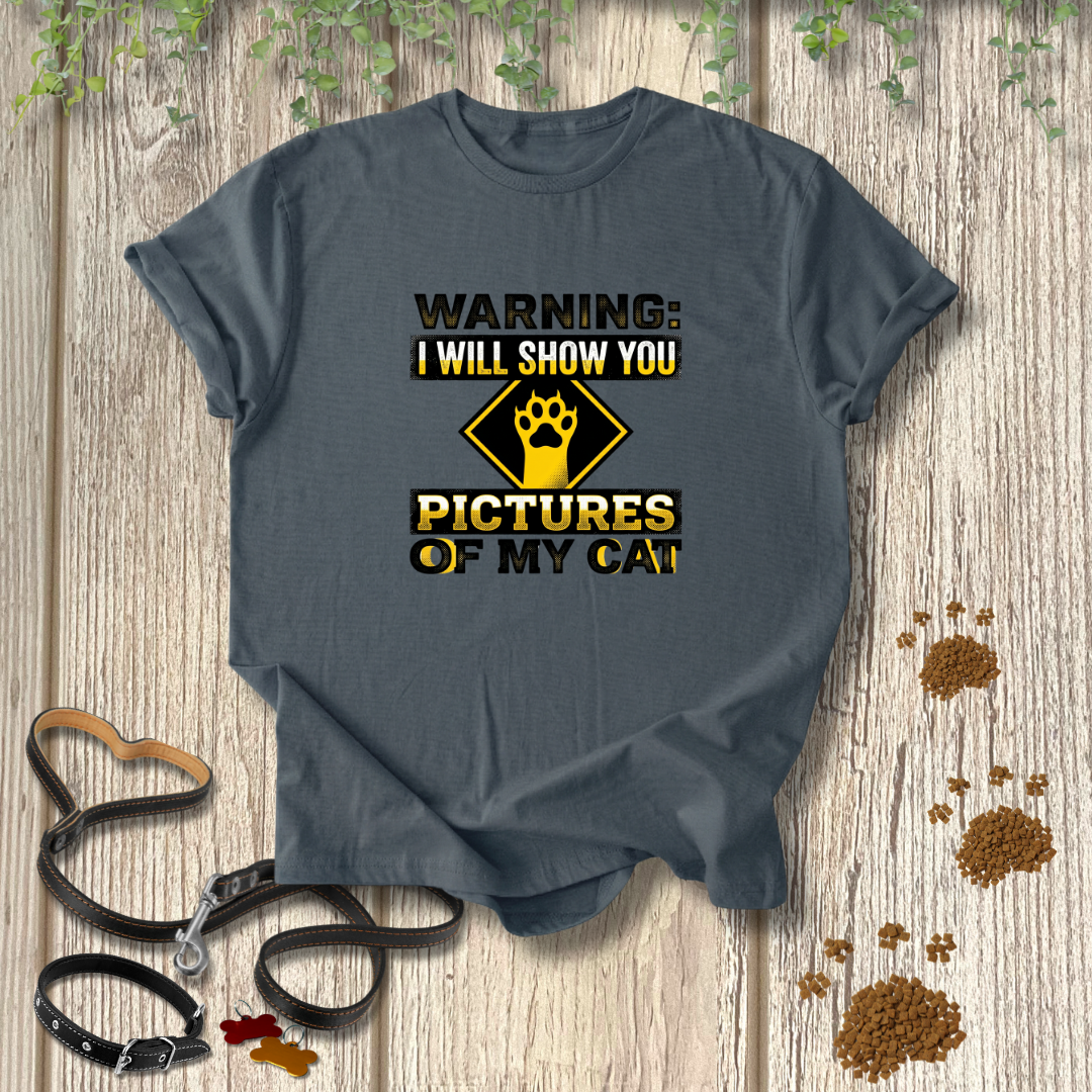 Cat Photo Warning T-shirt