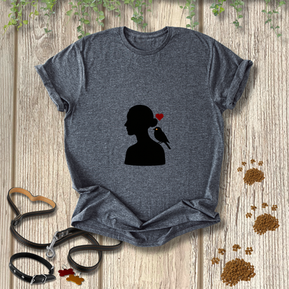 Female Silhouette Bird Love