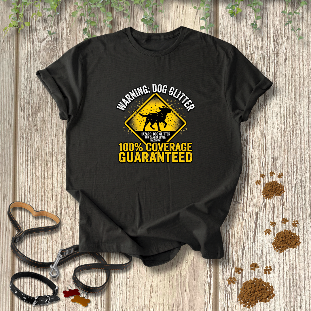 Warning: Dog Glitter T-shirt