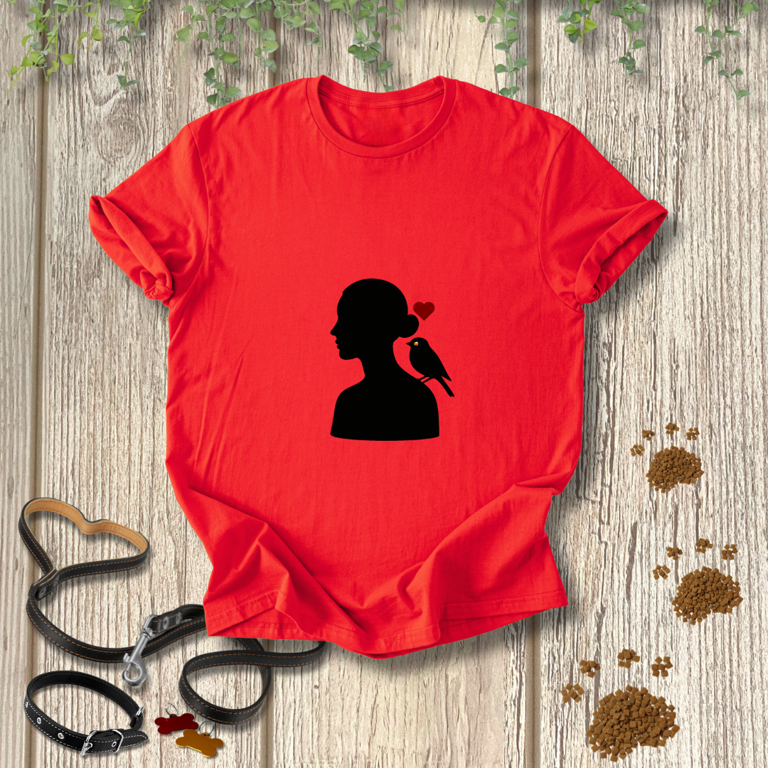 Female Silhouette Bird Love