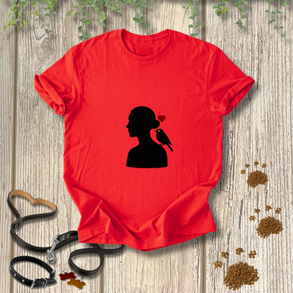 Female Silhouette Bird Love