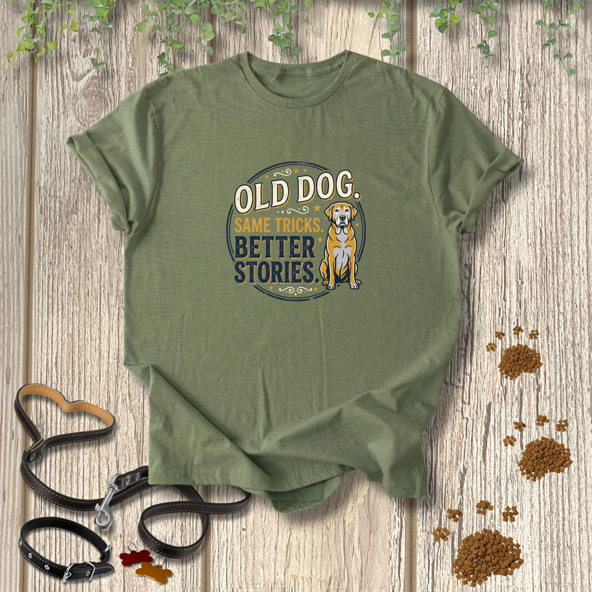 Old Dog Better Stories T-shirt