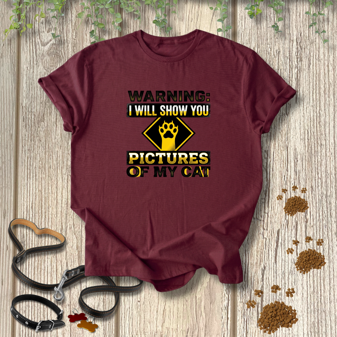 Cat Photo Warning T-shirt