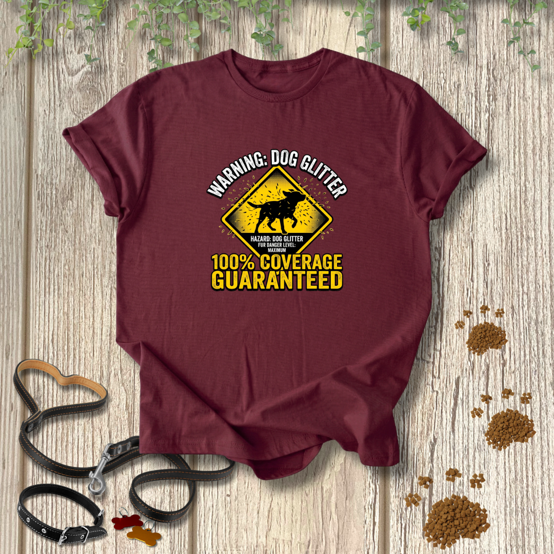 Warning: Dog Glitter T-shirt
