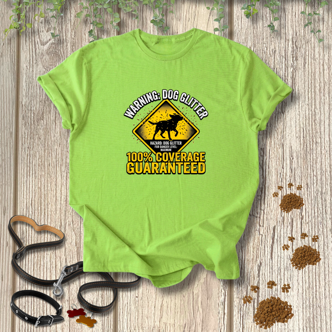 Warning: Dog Glitter T-shirt