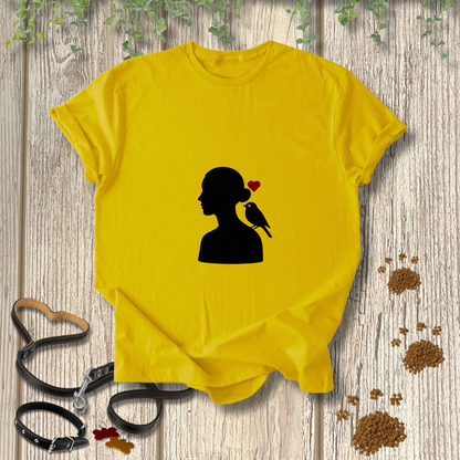 Female Silhouette Bird Love