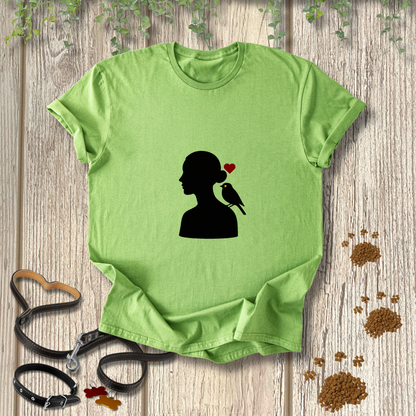 Female Silhouette Bird Love