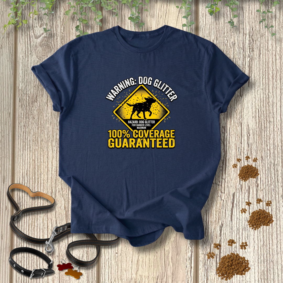 Warning: Dog Glitter T-shirt