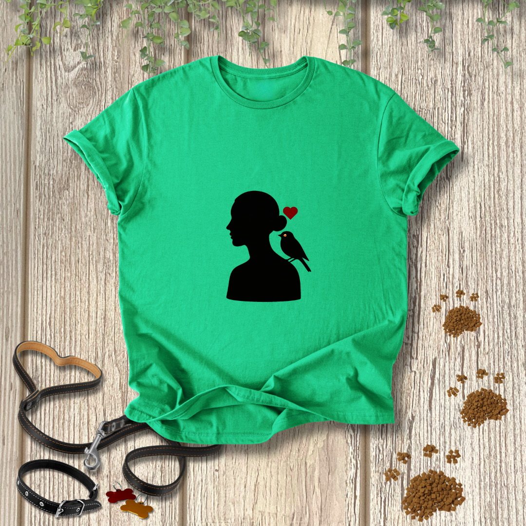 Female Silhouette Bird Love