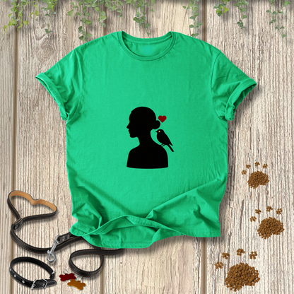 Female Silhouette Bird Love